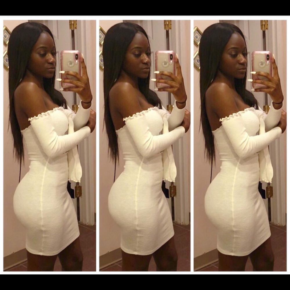 Cream color fitted dress